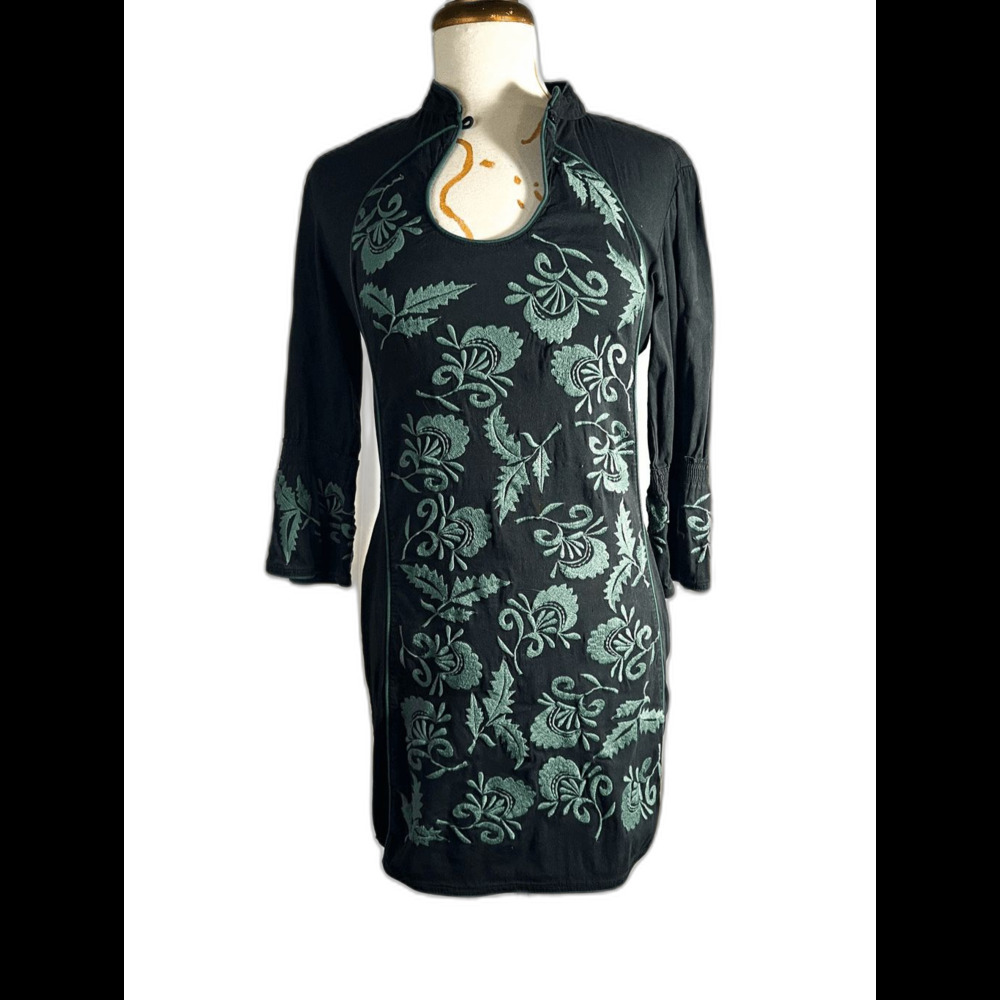 Almatrichi Dress Size 36 Vintage 90's Black Dark Academia Midi Dress